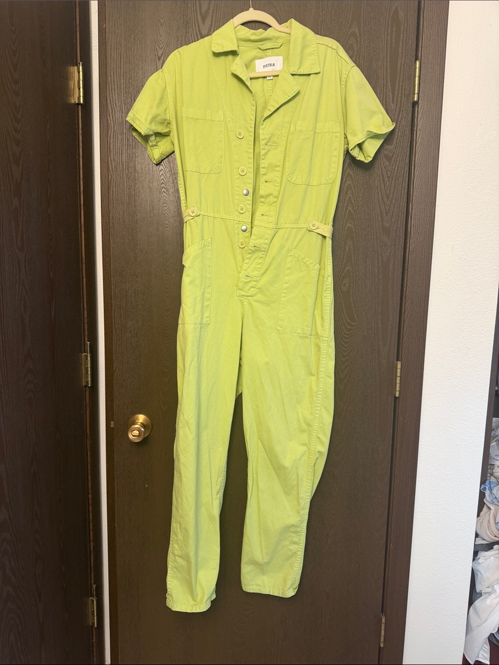 pistola Neon Lime Short-Sleeve Utility Jumpsuit